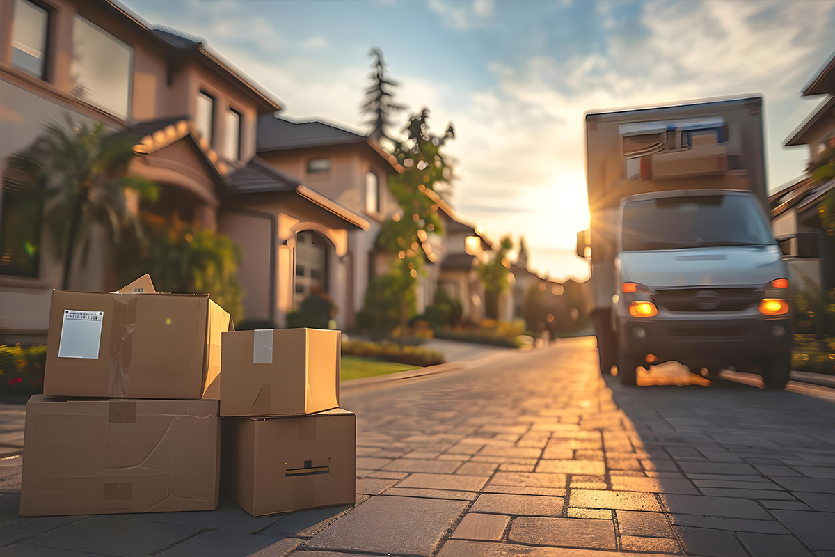 Local home relocation and moving truck in the UAE